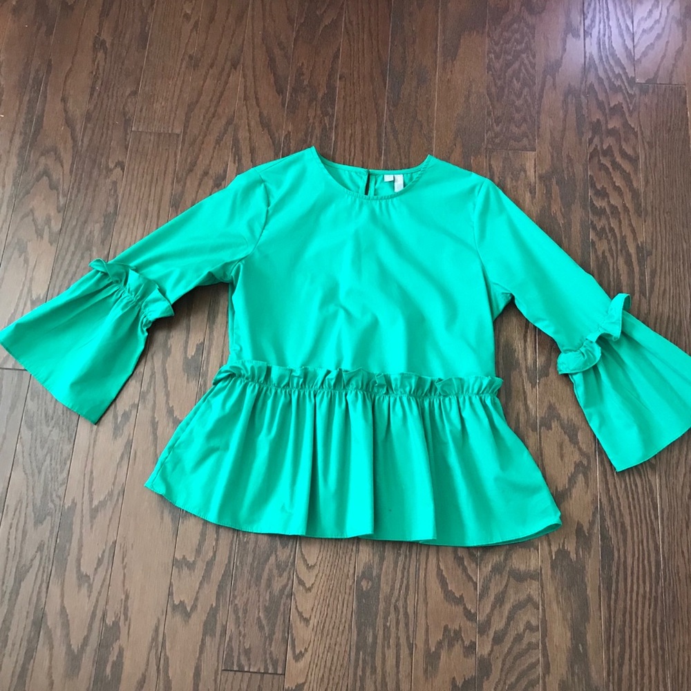 ASOS 💚Kelly Green Peplum Blouse💚